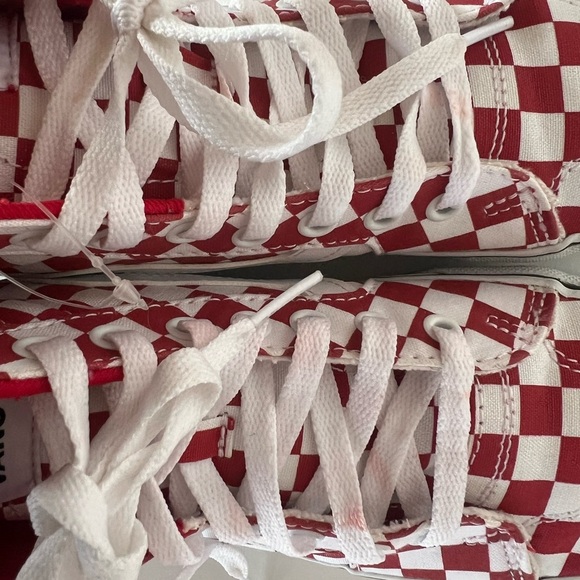 Vans Sk8-Hi 38 Decon VR3 SF Red and White Shoes, Size 7 - Picture 10 of 12